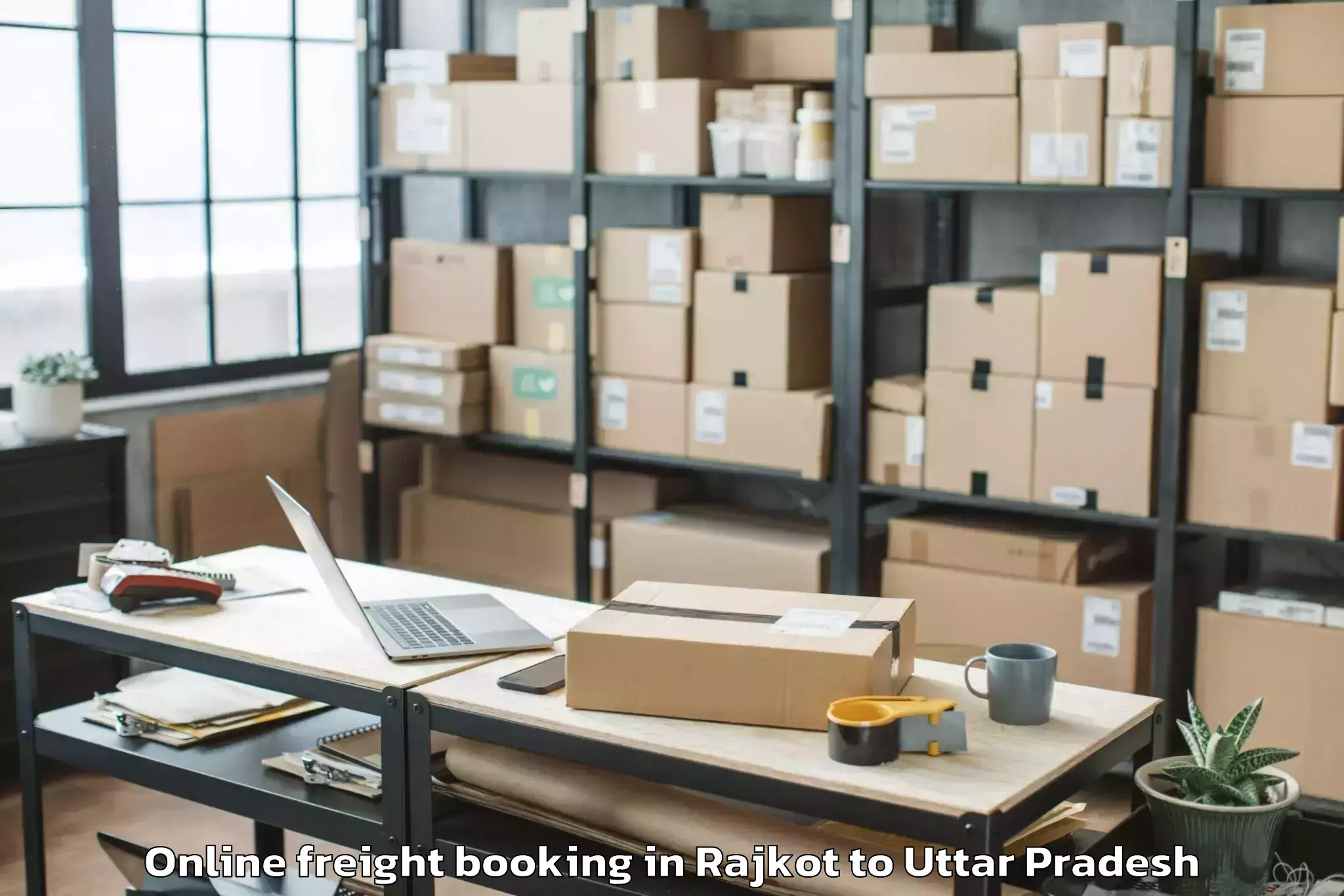 Discover Rajkot to Auraiya Online Freight Booking